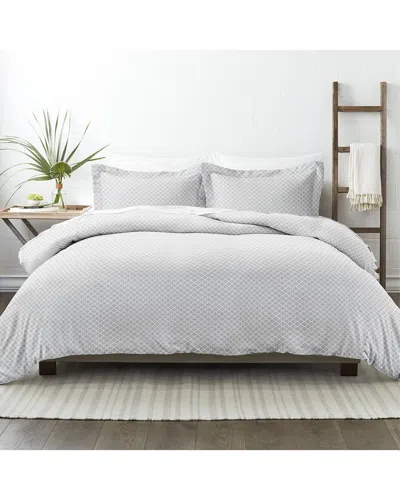 Home Collection Premium Ultra Soft Quatrefoil Pattern 3pc Duvet Cover Set In Gray