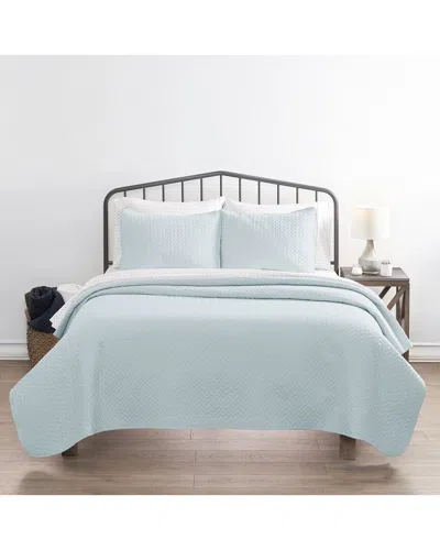 Home Collection Premium Ultra Soft Quilted Coverlet Set In Blue