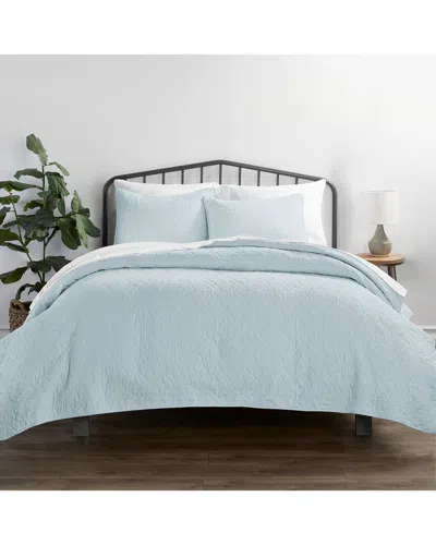 Home Collection Premium Ultra Soft Quilted Coverlet Set In Blue
