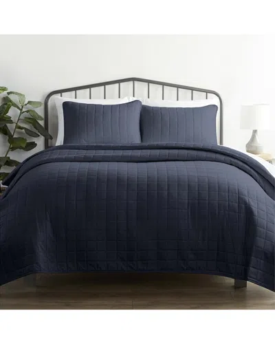 Home Collection Premium Ultra Soft Quilted Coverlet Set In Blue