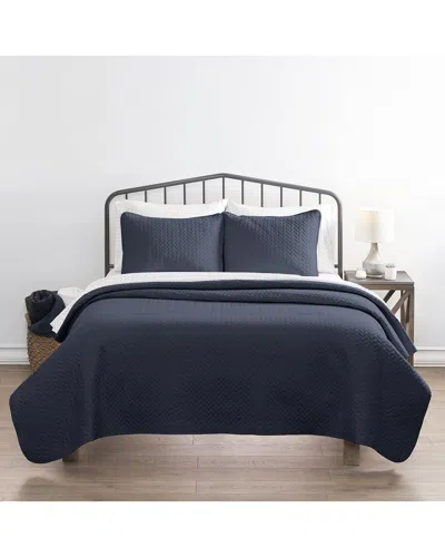 Home Collection Premium Ultra Soft Quilted Coverlet Set In Blue
