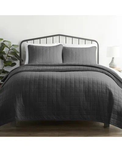 Home Collection Premium Ultra Soft Quilted Coverlet Set In Gray