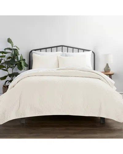 Home Collection Premium Ultra Soft Quilted Coverlet Set In Neutral