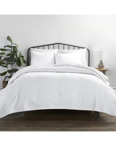 Home Collection Premium Ultra Soft Quilted Coverlet Set In White