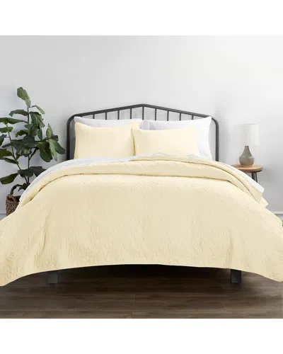 Home Collection Premium Ultra Soft Quilted Coverlet Set In Yellow