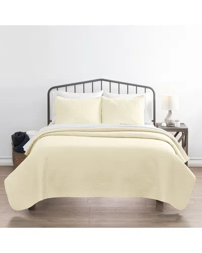 Home Collection Premium Ultra Soft Quilted Coverlet Set In Yellow