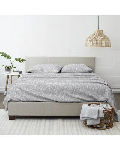 Home Collection Premium Ultra Soft Rose Gray Pattern 4pc Bed Sheet Set