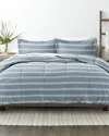Home Collection Premium Ultra Soft Soft Stripe Reversible Down-alternative Comforter In Blue