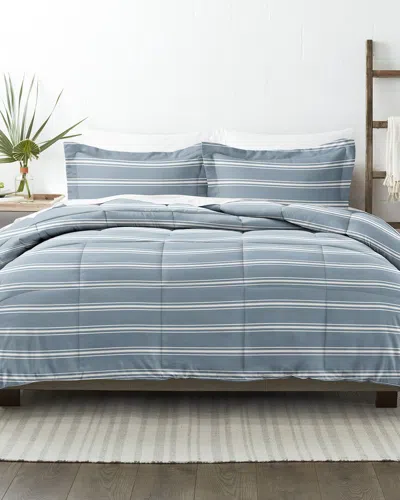 Home Collection Premium Ultra Soft Soft Stripe Reversible Down-alternative  Comforter In Blue