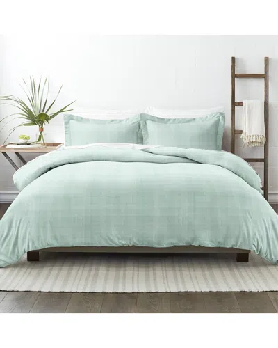 Home Collection Premium Ultra Soft Thatch Pattern 3pc Duvet Cover Set In Green