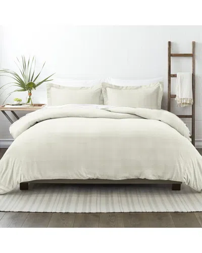 Home Collection Premium Ultra Soft Thatch Pattern 3pc Duvet Cover Set In Neutral