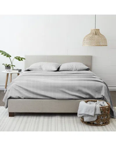 Home Collection Premium Ultra Soft Thatch Pattern 4pc Bed Sheet Set In Gray