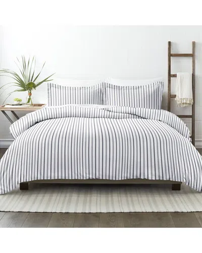 Home Collection Premium Ultra Soft Vertical Dreams Pattern 3pc Duvet Cover Set In Blue