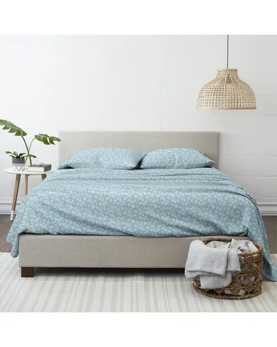 Home Collection Premium Ultra Soft Wheat Pattern 4pc Bed Sheet Set In Blue