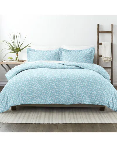 Home Collection Premium Ultra Soft Wheatfield Pattern 3pc Duvet Cover Set In Blue