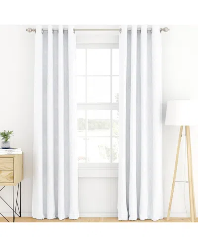 Home Collection Set Of 2 Black Out Thermal-insulated Grommet Curtain Panels In White