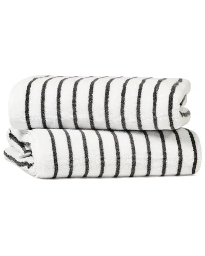 HOME COLLECTION DNU HOME COLLECTION SET OF 2 COTTON CABANA STRIPE BEACH/POOL TOWELS