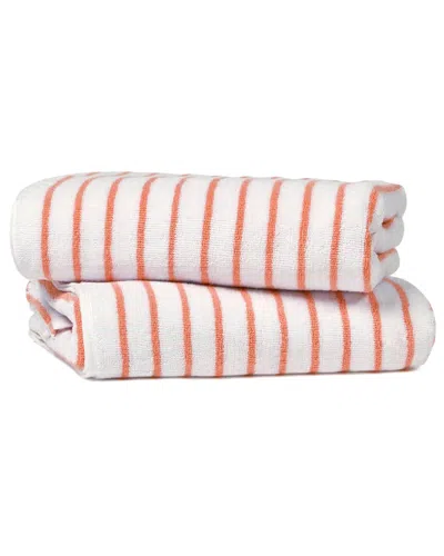 HOME COLLECTION HOME COLLECTION SET OF 2 COTTON CABANA STRIPE BEACH/POOL TOWELS