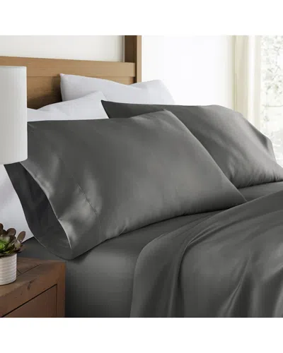 Home Collection Set Of 2 Premium Bamboo Pillowcases In Black