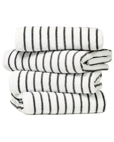 HOME COLLECTION HOME COLLECTION SET OF 4 COTTON CABANA STRIPE BEACH/POOL TOWELS