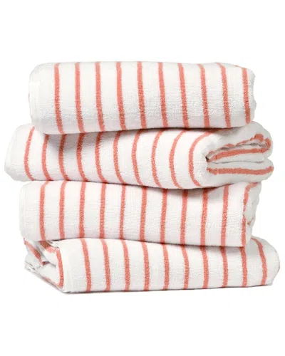 HOME COLLECTION HOME COLLECTION SET OF 4 COTTON CABANA STRIPE BEACH/POOL TOWELS