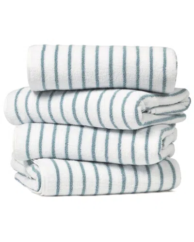 HOME COLLECTION HOME COLLECTION SET OF 4 COTTON CABANA STRIPE BEACH/POOL TOWELS