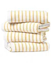 Home Collection Set Of 4 Cotton Cabana Stripe Beach/pool Towels In Yellow