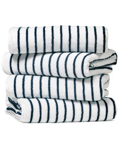 HOME COLLECTION HOME COLLECTION SET OF 4 COTTON CABANA STRIPE BEACH/POOL TOWELS