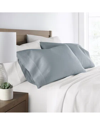 Home Collection Set Of Two 300tc Solid Brushed & Washed Cotton Pillowcases In Multi