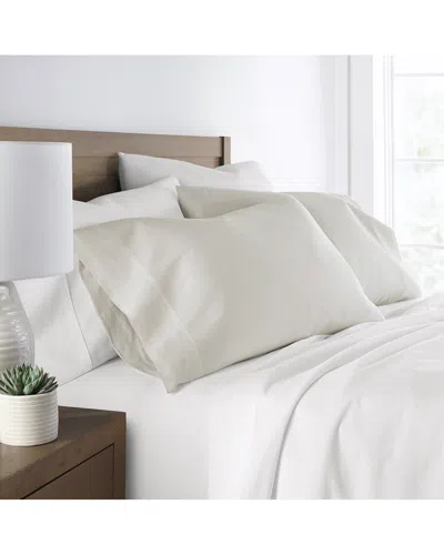 Home Collection Set Of Two 300tc Solid Brushed & Washed Cotton Pillowcases In Neutral