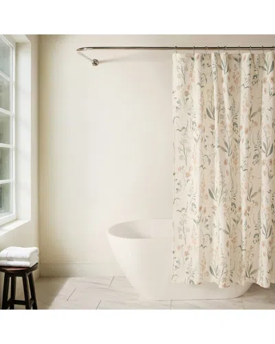 Home Collection Shower Curtain In Painted Floral In Neutral