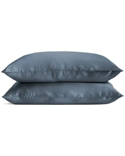 Home Collection Silk Pillowcase 2 Pack In Blue