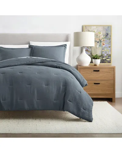 Home Collection Textured Cloud Gauze Comforter Set In Blue