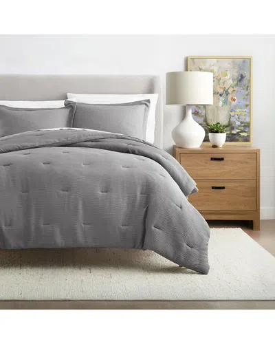 Home Collection Textured Cloud Gauze Comforter Set In Gray