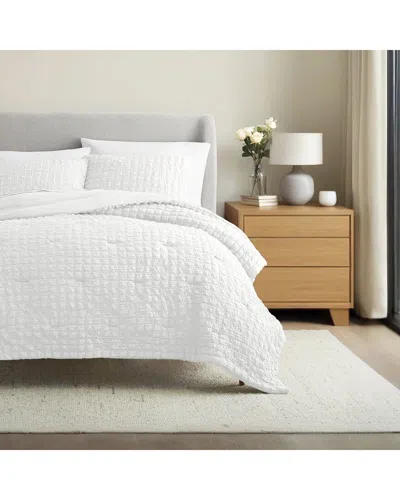 Home Collection Textured Seersucker Comforter Set In White