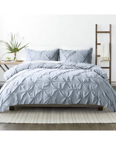 Home Collection Ultra Soft 3pc Pinch Pleat Light Blue Duvet Set