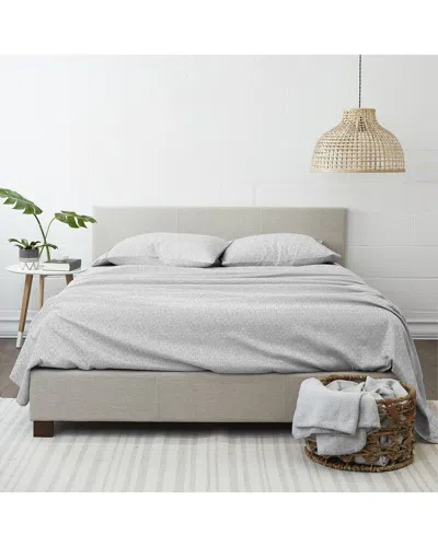 Home Collection Ultra Soft Chambray Style Light Grey 4pc Sheet Set In Gray