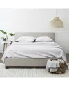 Home Collection Ultra Soft Chambray Style White 4pc Sheet Set In White