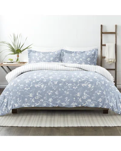 Home Collection Ultra Soft Chevron 3pc Light Blue Reversible Duvet Set