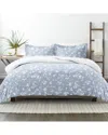 Home Collection Ultra Soft Chevron 3pc Light Blue Reversible Duvet Set In Blue