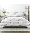 Home Collection Ultra Soft Chevron 3pc Light Grey Reversible Duvet Set In Grey