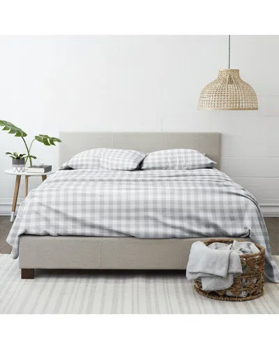 Home Collection Ultra Soft Country Plaid 4pc Sheet Set In White