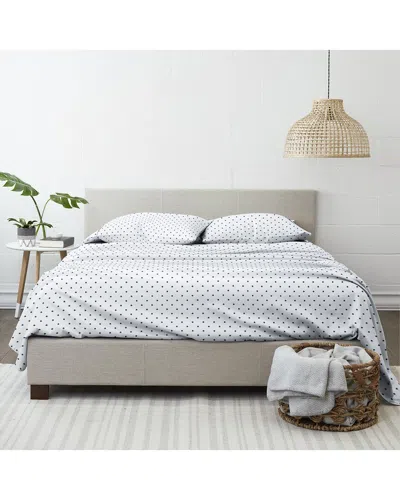 Home Collection Ultra Soft Dots 4pc Sheet Set In White
