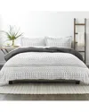 Home Collection Ultra Soft Etched Gate 3pc Reversible Duvet Set In Grey