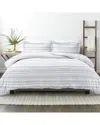 Home Collection Ultra Soft Geo Threads 3pc Duvet Set In Grey
