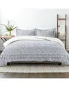 Home Collection Ultra Soft Modern Rustic 3pc Reversible Duvet Set In Navy