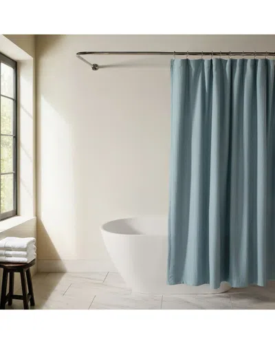 Home Collection Waffle Texture Shower Curtain In Blue