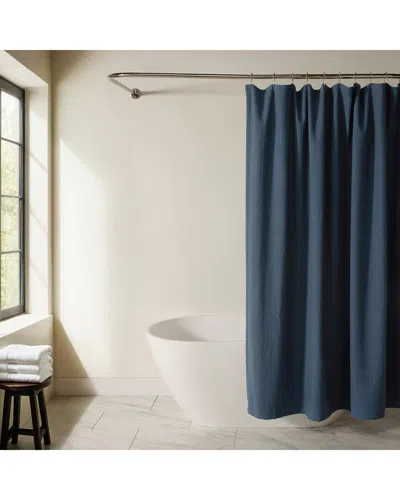 Home Collection Waffle Texture Shower Curtain In Blue