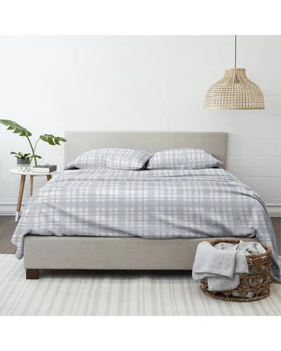 Home Collection Woven 4pc Flannel Sheet Set In Gray