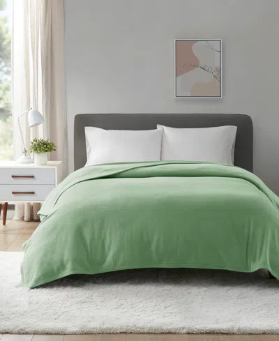 Home Design Easy Care Year-round Soft Fleece Blanket, Twin, Created For Macy's In Frosted Sage